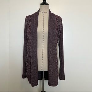 Gap purple long open front soft spun cardigan